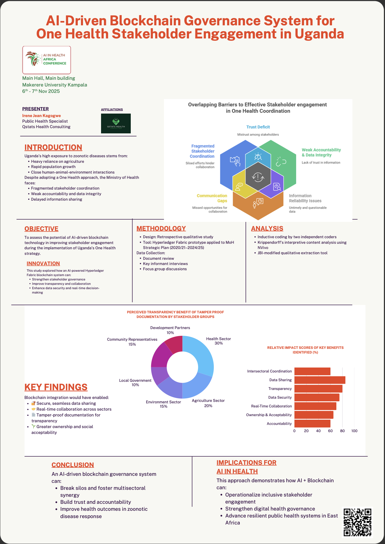 Poster preview for AI-Driven Blockchain Governance System for One Health Stakeholder Engagement in Uganda