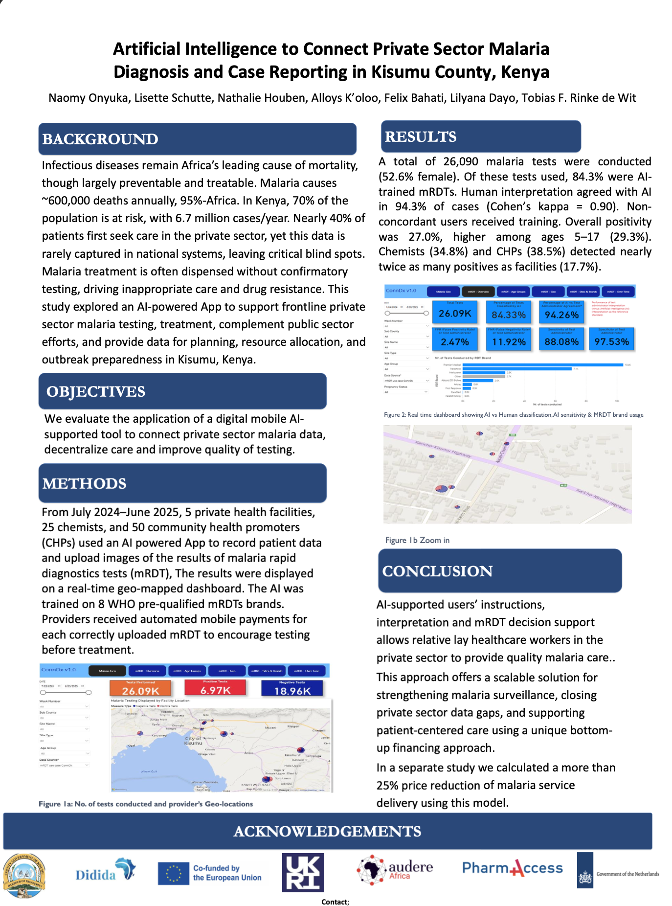Poster preview for Artificial Intelligence to Connect Private Sector Malaria Diagnosis and Case Reporting in Kisumu County, Kenya