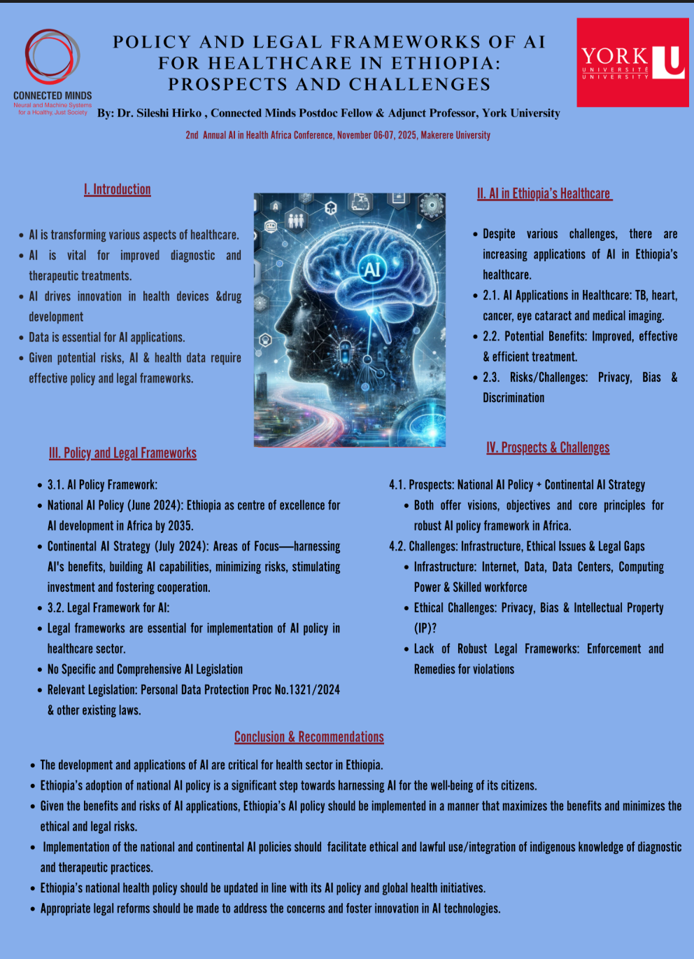 Poster preview for POLICY AND LEGAL FRAMEWORKS OF AI  FOR HEALTHCARE IN ETHIOPIA:  PROSPECTS AND CHALLENGES